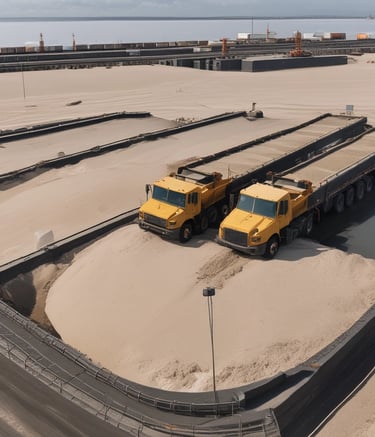 Distribution trucks loaded with LPG cylinders ready for delivery.