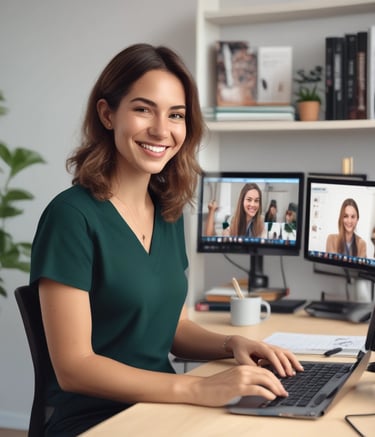 Networking event with freelancers exchanging ideas and business cards.