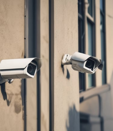 Close-up of an alarm sensor mounted discreetly on a wall corner.