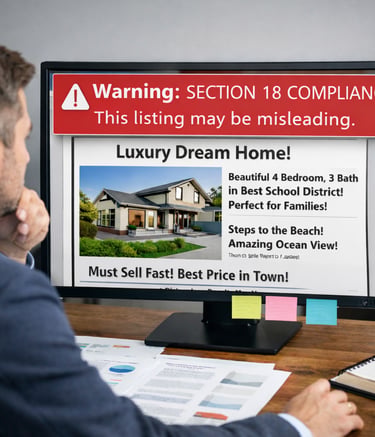 Real estate listing flagged for Section 18 compliance risk under Australian law
