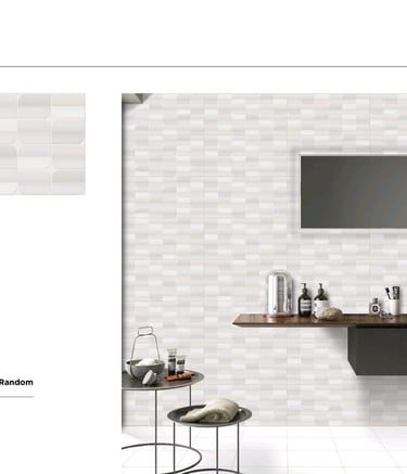 Modern bathroom featuring Nexo Series 2015 textured white wall tiles with a granula finish.
