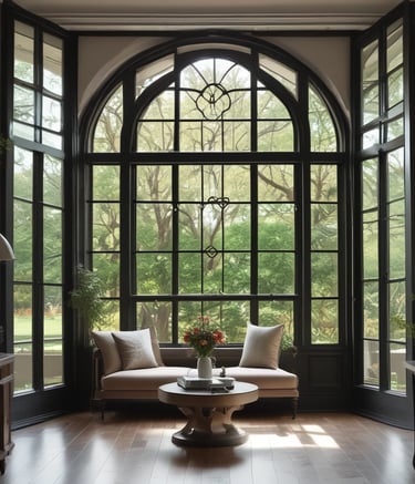 A cozy single-story house with sparkling clean windows and sunlight streaming through.