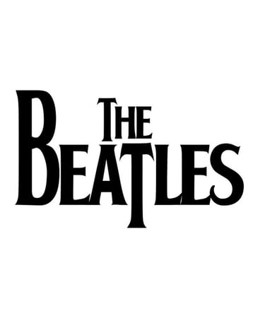 The iconic black drop-T logo of The Beatles band on a plain white background.