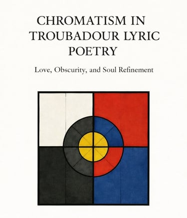 Book cover for Chromatism in Troubadour Lyric Poetry by Marco Di Caprio featuring an abstract geometric painting.