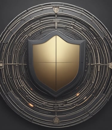 Visual representation of quantum-safe encryption protecting digital documents