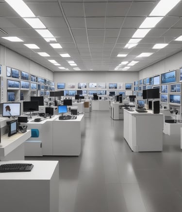 Wide shot of a container yard with trucks and cranes in action.