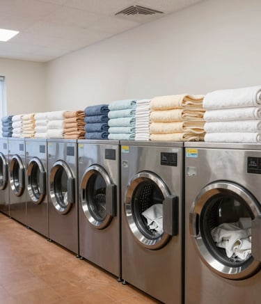 Modern cleaning equipment in use in a stylish Mediterranean-style apartment.