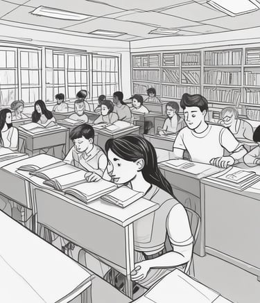 Children attending classes at Vavau High School in a bright classroom.