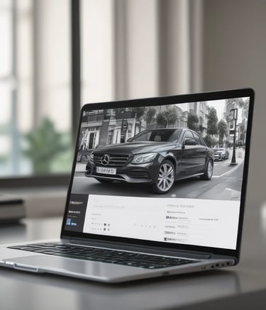 A sleek modern website homepage showcasing AI content creation.