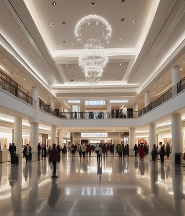 A personal shopper assisting a client with exclusive designer fashion selections.