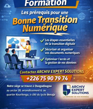 Photo affiche de formation Archiv Expert Solutions