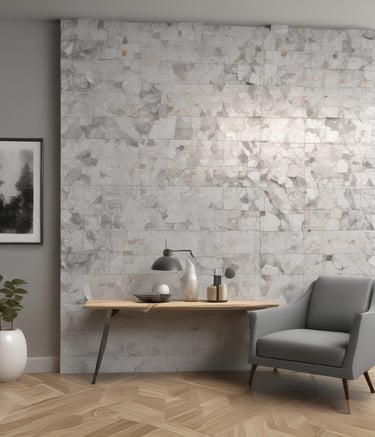 High-resolution rendering of a minimalist urban loft interior with warm lighting.