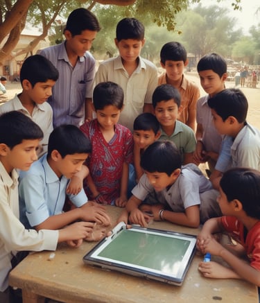 A young girl drawing AI concepts on paper with colorful markers.