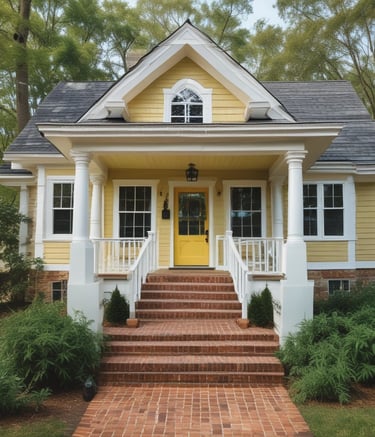 Before and after split image of a commercial building exterior showing clean new paint