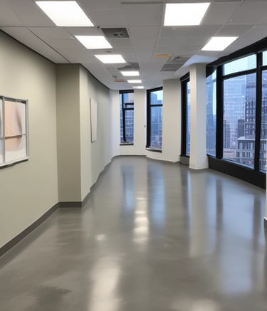Homeowner smiling while a painter applies primer to a front door in bright daylight