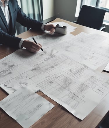 Team meeting discussing fragrance trends with charts and samples on the table.