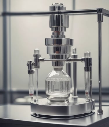 Close-up of a perfumer carefully blending fragrance oils in a bright, airy workshop.