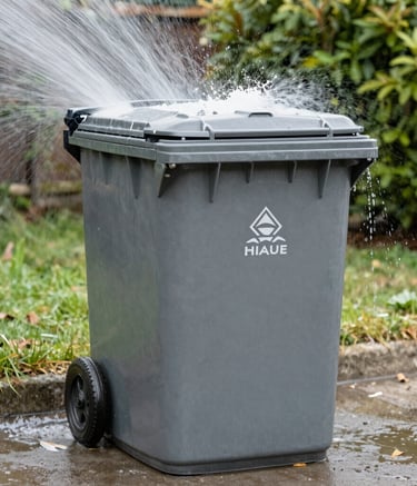 Close-up of a patio surface sparkling after a thorough power wash.