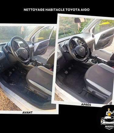 avant après nettoyage siège voiture Ain