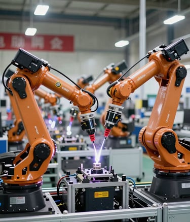 Welding process showing sparks flying as a professional welder joins metal parts.