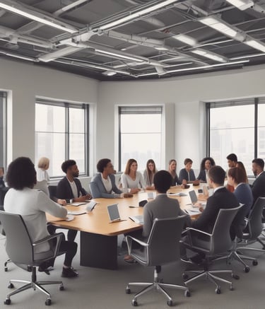 Close-up of hands typing on a laptop with contract drafts on screen.