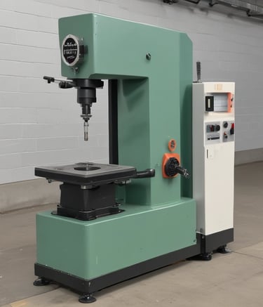 High-tech CNC machine in action, cutting metal with sparks flying.