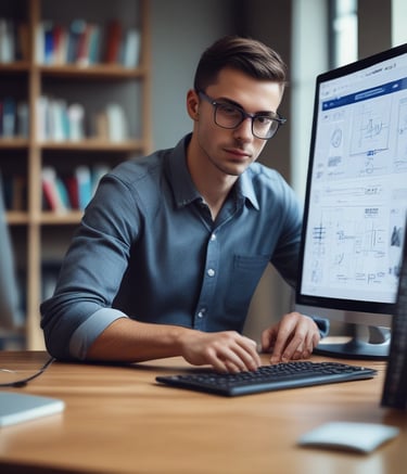man writing on white board