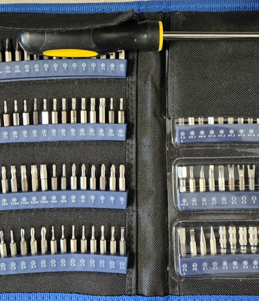 A computer technician's tools to repair laptops and desktops
