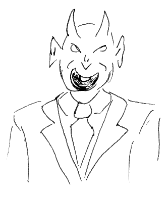 illustration diable en costard cravate livre sombres nouvelles