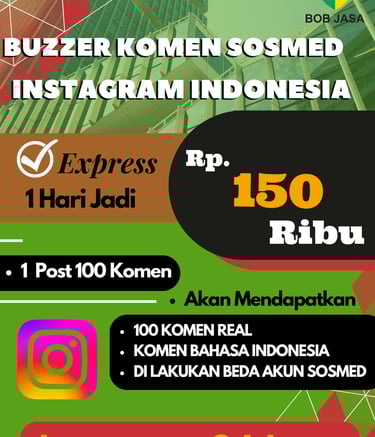 Jasa Buzzer Tambah Komen Komentar Instagram IG 150 Ribu di Kota Kabupaten