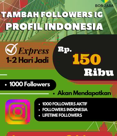 Jasa Buzzer Tambah Followers Indo Instagram 150 Ribu di Kota Kabupaten