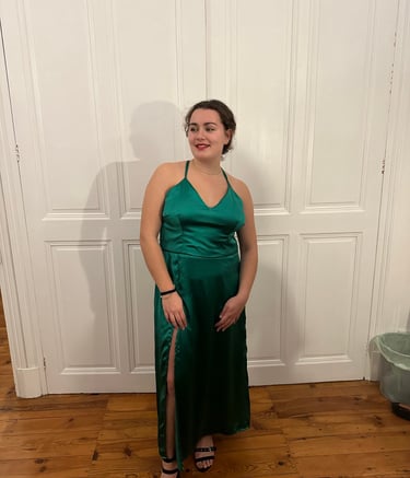 robe de cérémonie vert sapin sur-mesure