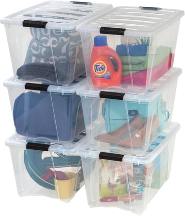 Large clear bins
