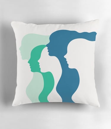 Women side by side Throw pillow