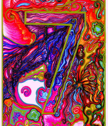 Personalized intuitive Reiki art Life Path Number color pens soul path portrait