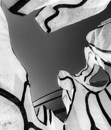 inside the monument with standing beast sculpture downtown chicago fine art photography