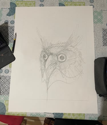 le croquis d'une chouette