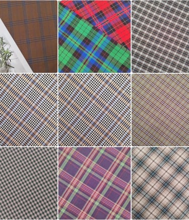 checked yarn dyed fabric swatch