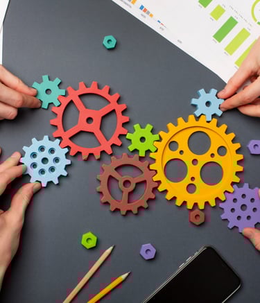 Ingranaggi che lavorano insieme: metafora per l'ottimizzazione dei processi aziendali