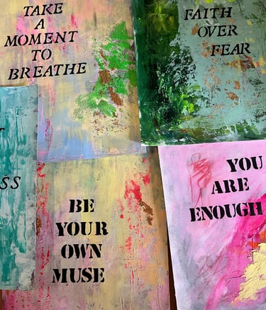 textured positive affirmation art 