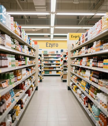 Retail store showcasing background music speakers