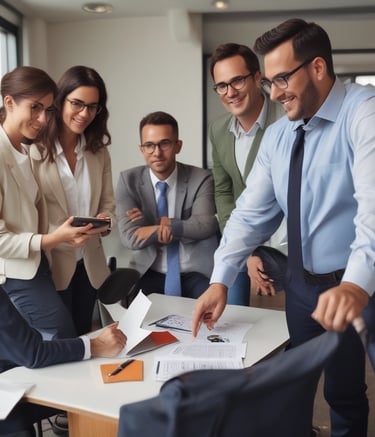 A smartphone with a black case is lying on a wooden surface, displaying a webpage titled 'SprintPoint'. The text on the screen mentions strategic tools for growing businesses and offers free resources.
