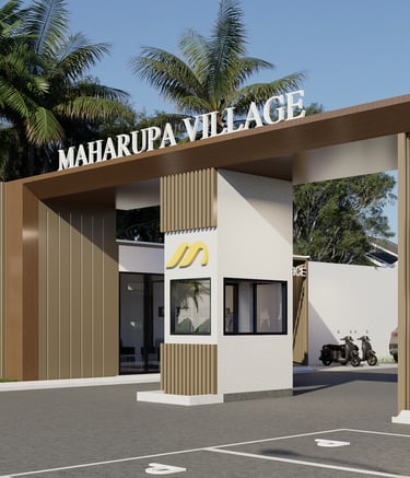 Gerbang utama Maharupa Village Medan desain modren