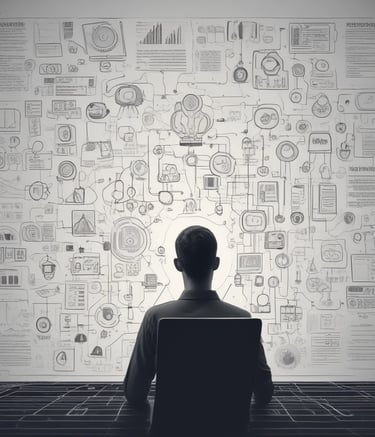 A man is standing on a stage in front of a backdrop with the text 'Social Media Marketing World'. He is wearing a patterned shirt and white pants, gesturing as he speaks. There is a podium with a microphone and two books on it. An audience is seated and listening attentively.