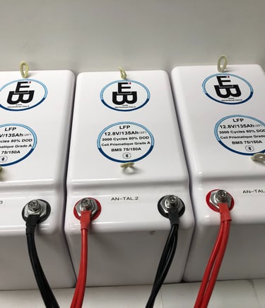 Parc batterie Electroboat d’un bateau de plaisance