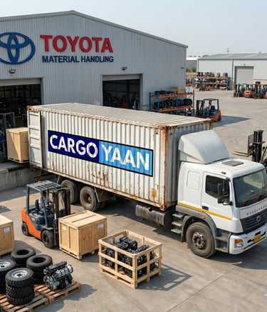 Cargoyaan truck loading auto-parts from toyota material handling warehouse