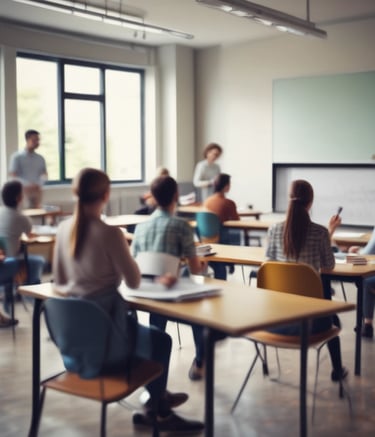 A person in business attire stands against a red brick wall. The individual is wearing a blue button-up shirt under a dark gray suit jacket. The background features a textured and slightly weathered brick surface.