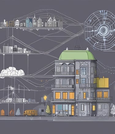 A small, white humanoid robot with blue accents, including eyes, mouth, and a circular badge with the letters 'AI' on its chest, is positioned in front of a blue laptop on a metallic surface. The robot has a simple, smooth design with two cylindrical arms and a small antenna on top.
