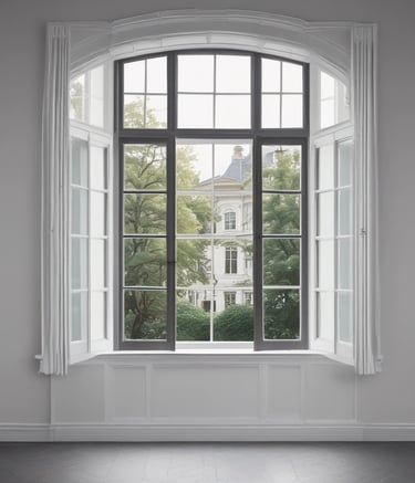 Two workers in orange uniforms are cleaning the street using hoses. They are near a row of parked cars including a red SUV. Behind them are storefronts with signage in Chinese characters and a large tree providing shade.
