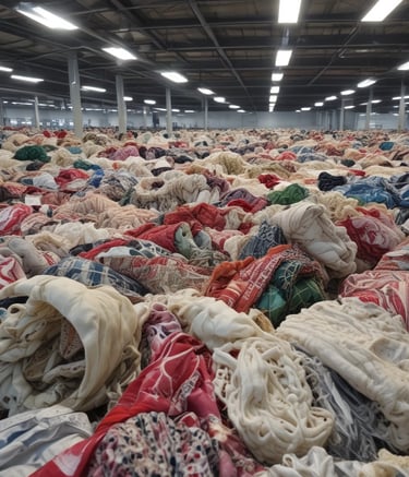 An elderly person wearing a red cap and striped clothing is sorting through several large transparent bags filled with recyclables and cardboard boxes on a city sidewalk. Surrounding the person are signs in another language, some depicting services offered inside nearby establishments.